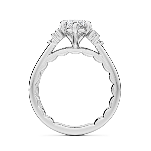 Noam Carver White Gold Luna Marquise Cut Cluster Diamond Engagement Ring