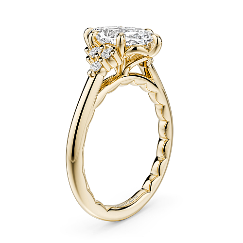 Noam Carver Yellow Gold Luna Marquise Cut Cluster Diamond Engagement Ring