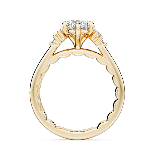Noam Carver Yellow Gold Luna Marquise Cut Cluster Diamond Engagement Ring