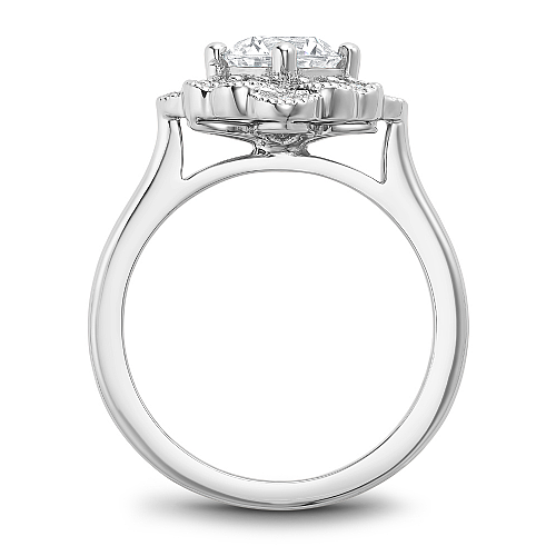 Noam Carver White Gold Floral Halo Diamond Engagement Ring