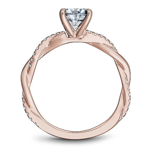 Noam Carver Rose Gold  Round Cut Twist Diamond Engagement Ring