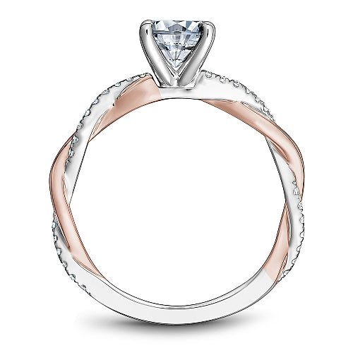 Noam Carver White & Rose Gold  Round Cut Twist Diamond Engagement Ring