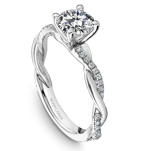 Noam Carver White Gold Round Cut Twist Diamond Engagement Ring