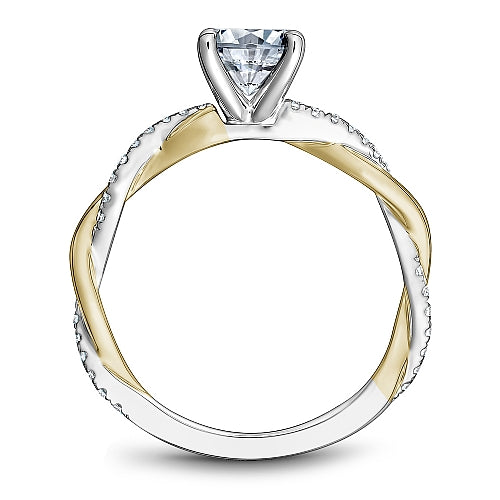 Noam Carver White & Yellow Gold  Round Cut Twist Diamond Engagement Ring
