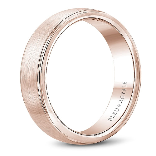 Bleu Royale 14K Rose Gold Sandpaper Finish Men's Wedding Band