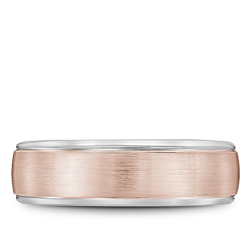 Bleu Royale 14K Rose & White Gold Sandpaper Finish Men's Wedding Band