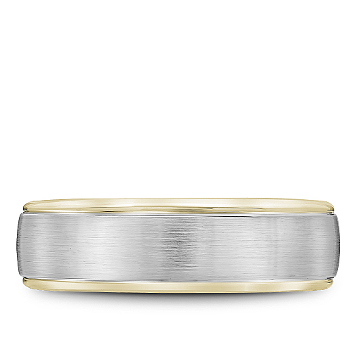 Bleu Royale 14K White & Yellow Gold Sandpaper Finish Men's Wedding Band