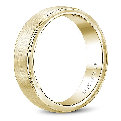 Bleu Royale 14K Yellow Gold Sandpaper Finish Men's Wedding Band