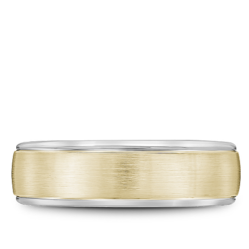 Bleu Royale 14K Yellow & White Gold Sandpaper Finish Men's Wedding Band
