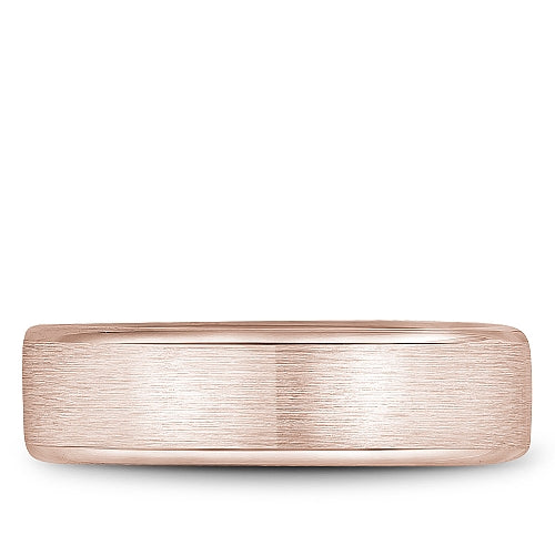 Bleu Royale Rose Gold Sandpaper Finish Outside High Polish Interior Wedding Band