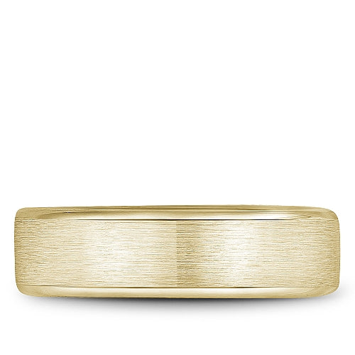 Bleu Royale Yellow Gold Sandpaper Finish Outside High Polish Interior Wedding Band