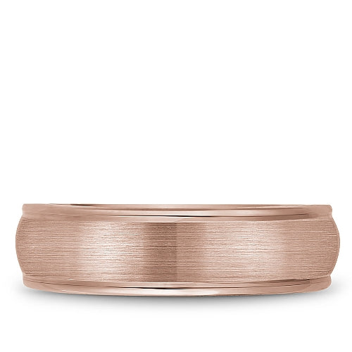 Bleu Royale 14K Rose Gold 6.5MM Wide Sandpaper Finish Men's Wedding Band