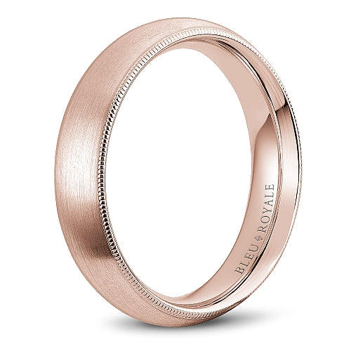 Bleu Royale Rose Gold Sandpaper Top Wedding Band