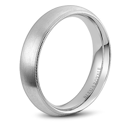 Bleu Royale Two-Tone White Gold Sandpaper Top Wedding Band