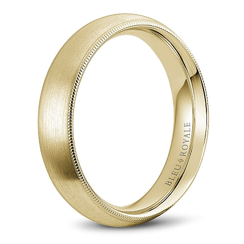 Bleu Royale Yellow Gold Sandpaper Top Wedding Band