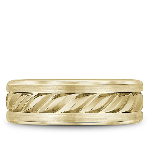 Bleu Royale Yellow Gold Rope Twist Textured Wedding Band