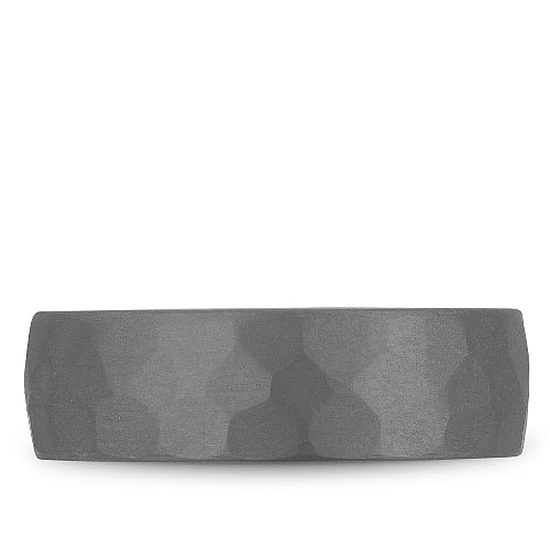 Bleu Royale 7MM Rose Gold Grey Frosted Hammered Tantalum Wedding Band