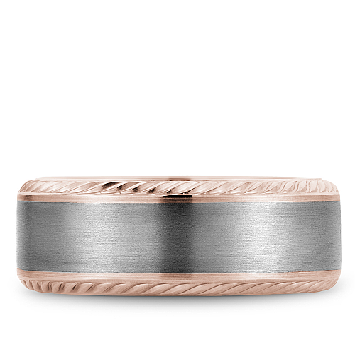 Bleu Royale Tantalum & Rose Gold Rope Texture Wedding Band