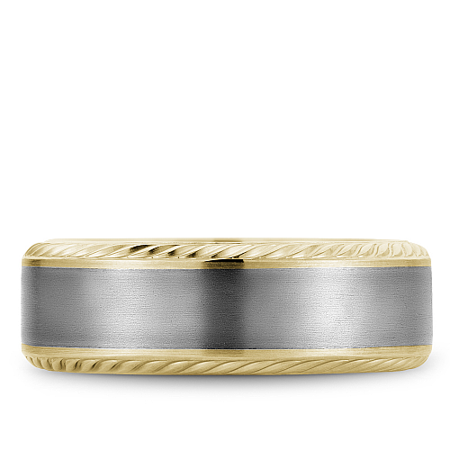 Bleu Royale Tantalum & Yellow Gold Rope Texture Wedding Band