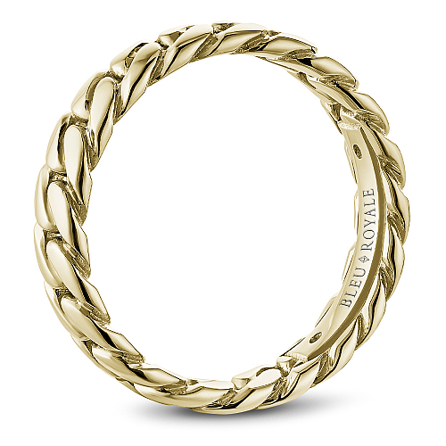 Bleu Royale RYL-233Y6 14K Yellow Gold Chain Link Wedding Band - Side Profile