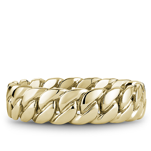 Bleu Royale RYL-233Y6 14K Yellow Gold Chain Link Wedding Band - Angled View