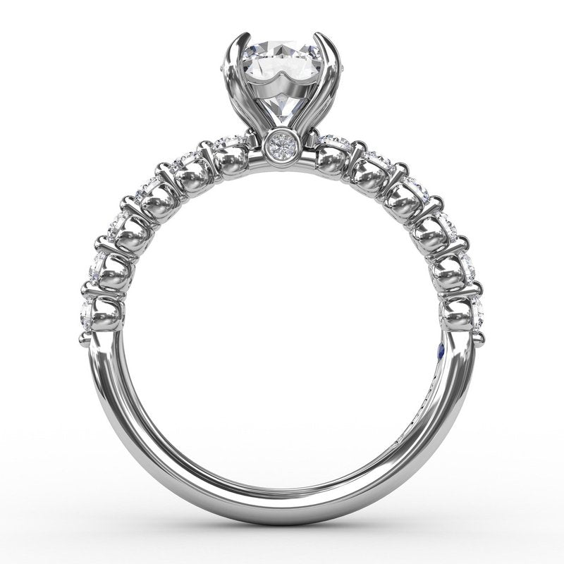 Fana Contemporary Round Cut Side Prong Set Diamond Engagement Ring