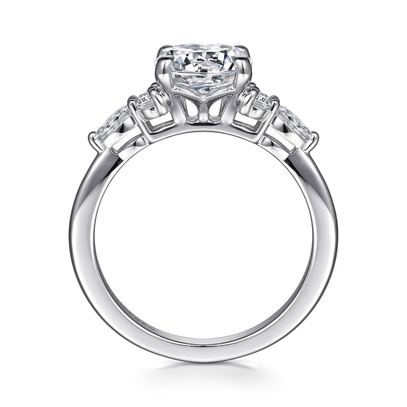 Gabriel & Co. "Avah" Diamond Cluster Engagement Ring ER16125R6W44JJ in 14K white gold