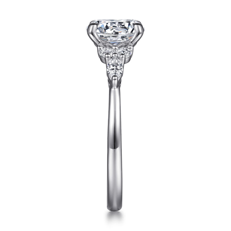 Gabriel & Co. "Avah" Diamond Cluster Engagement Ring ER16125R6W44JJ in 14K white gold