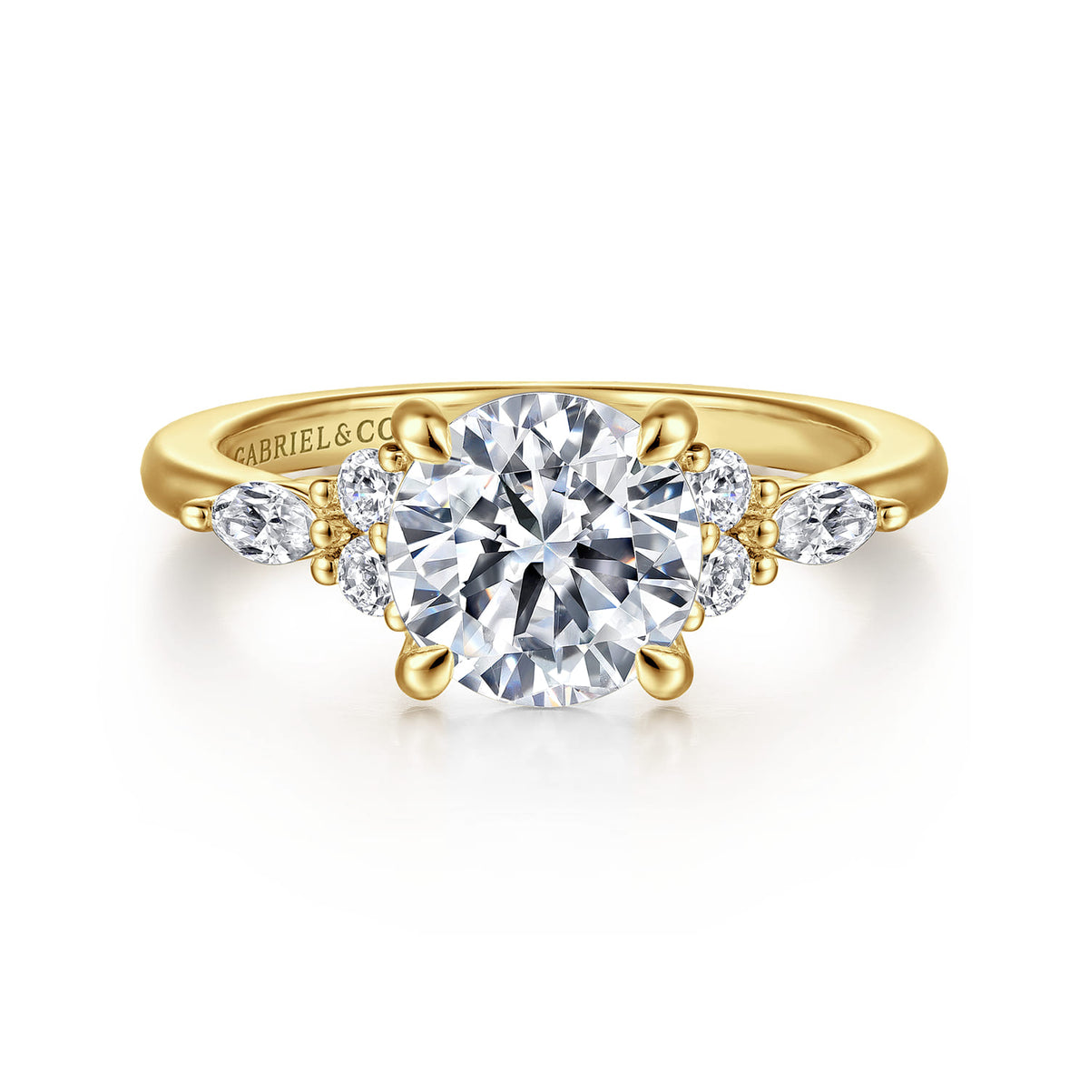 Gabriel & Co. "Avah" Diamond Cluster Engagement Ring ER16125R6Y44JJ in 14K yellow gold