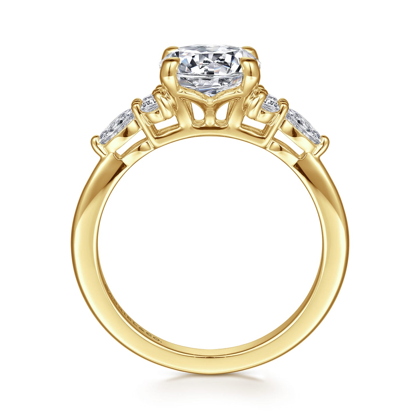 Gabriel & Co. "Avah" Diamond Cluster Engagement Ring ER16125R6Y44JJ in 14K yellow gold
