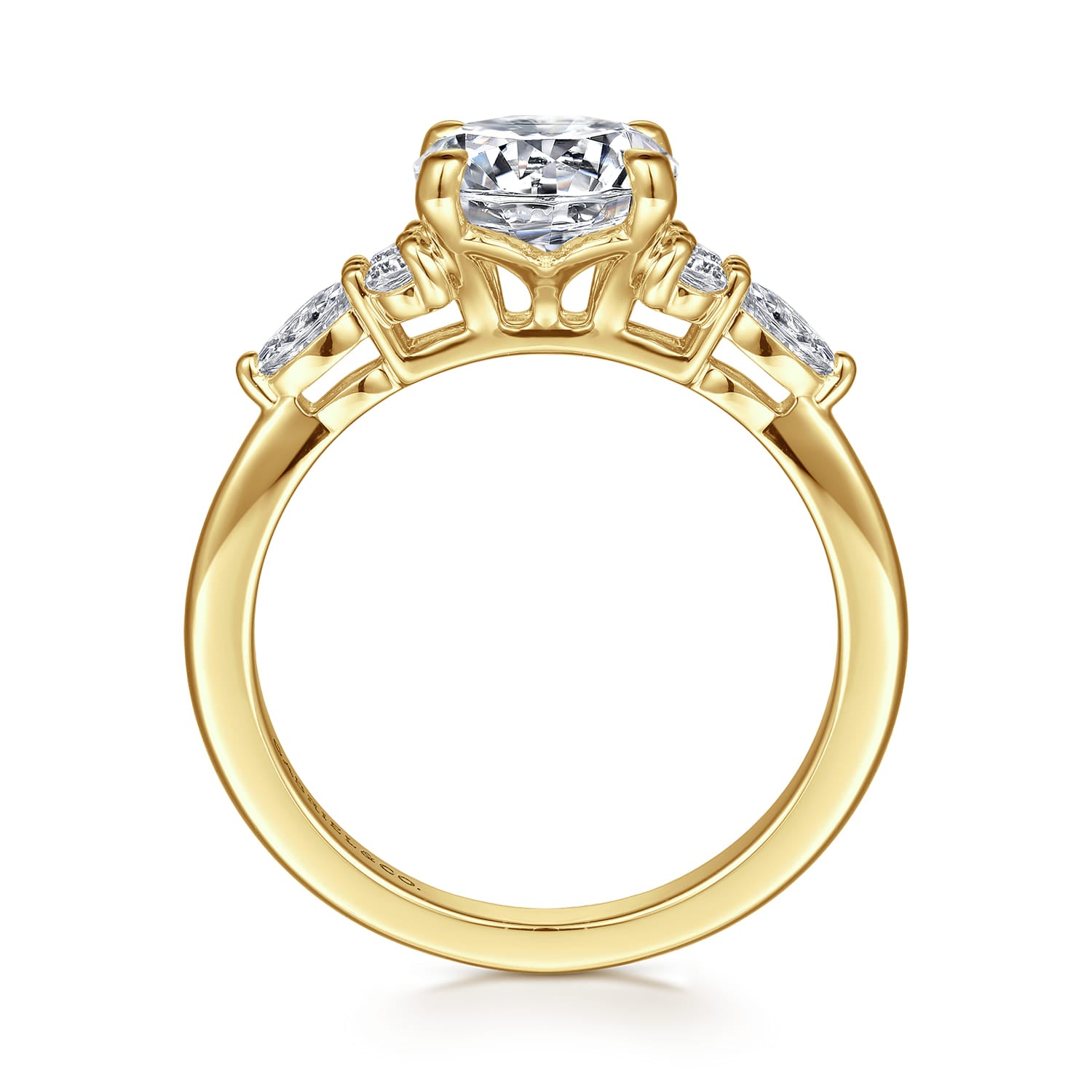 Gabriel & Co. "Avah" Diamond Cluster Engagement Ring ER16125R6Y44JJ in 14K yellow gold