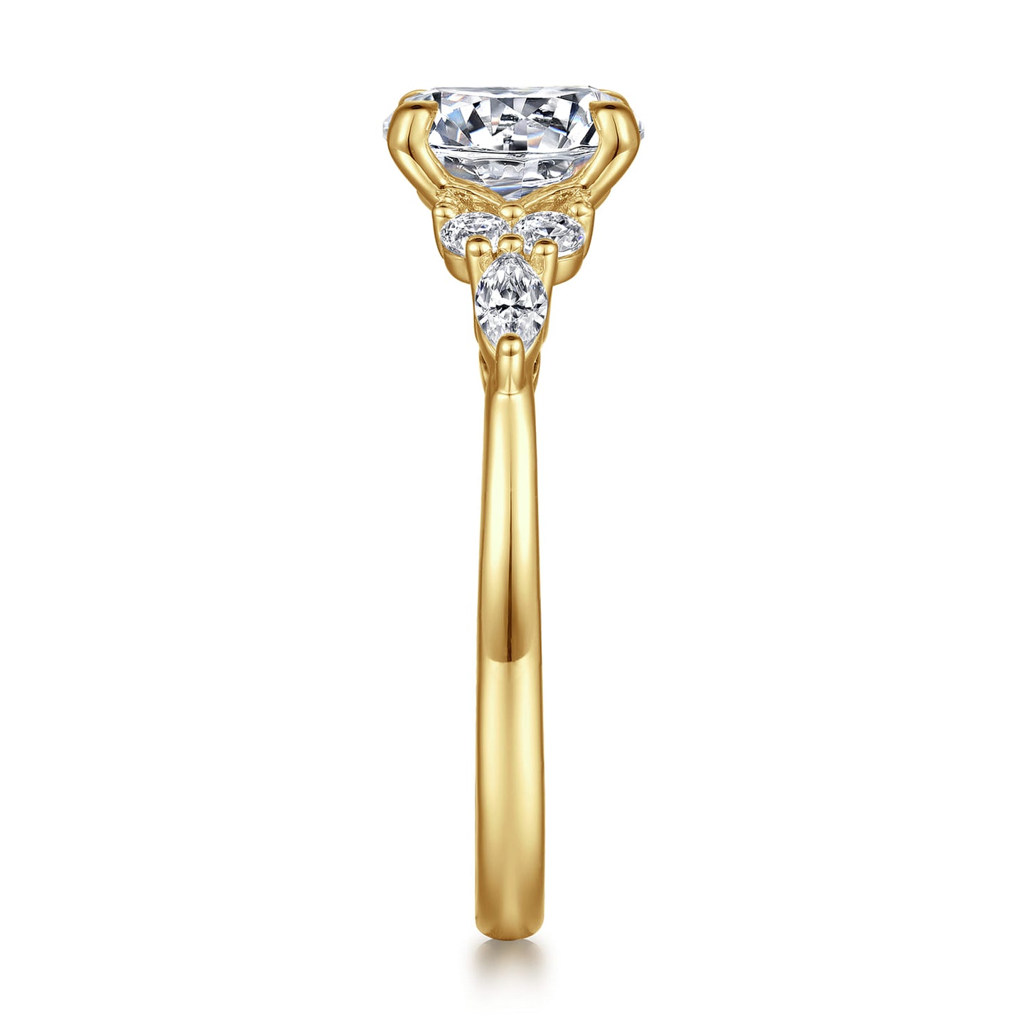 Gabriel & Co. "Avah" Diamond Cluster Engagement Ring ER16125R6Y44JJ in 14K yellow gold