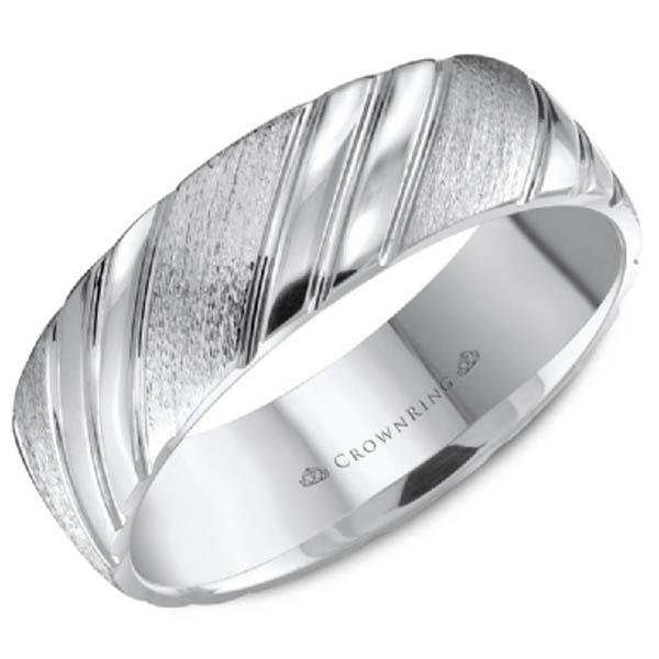 CrownRing Lite Diagonal High Polished Wedding Band
