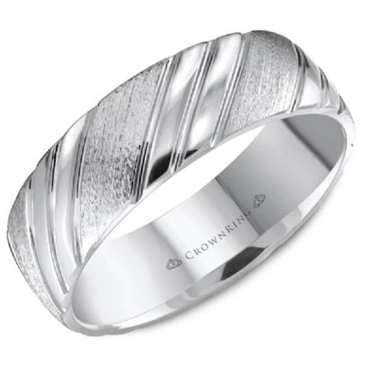 CrownRing Lite Diagonal High Polished Wedding Band