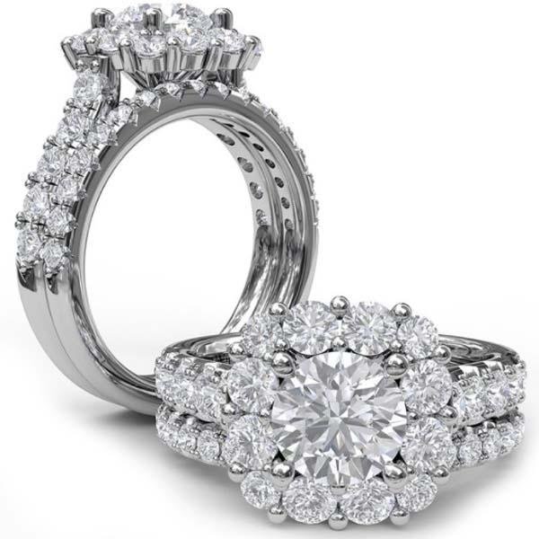 Fana Shared Prong Set Round Cut Diamond Wedding Band