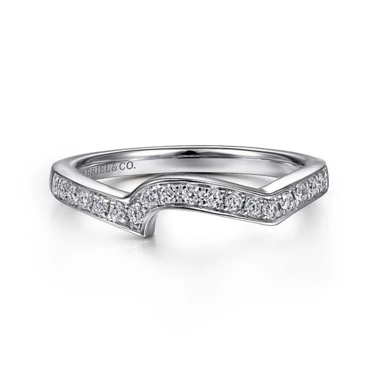Gabriel & Co. "Aleesa" Curved Diamond Wedding Ring