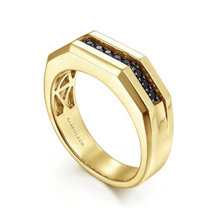 Gabriel & Co. Black Spinel Inlay Ring