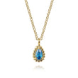 Load image into Gallery viewer, Gabriel &amp; Co. Blue Topaz Bujukan Pear Shape Pendant Necklace
