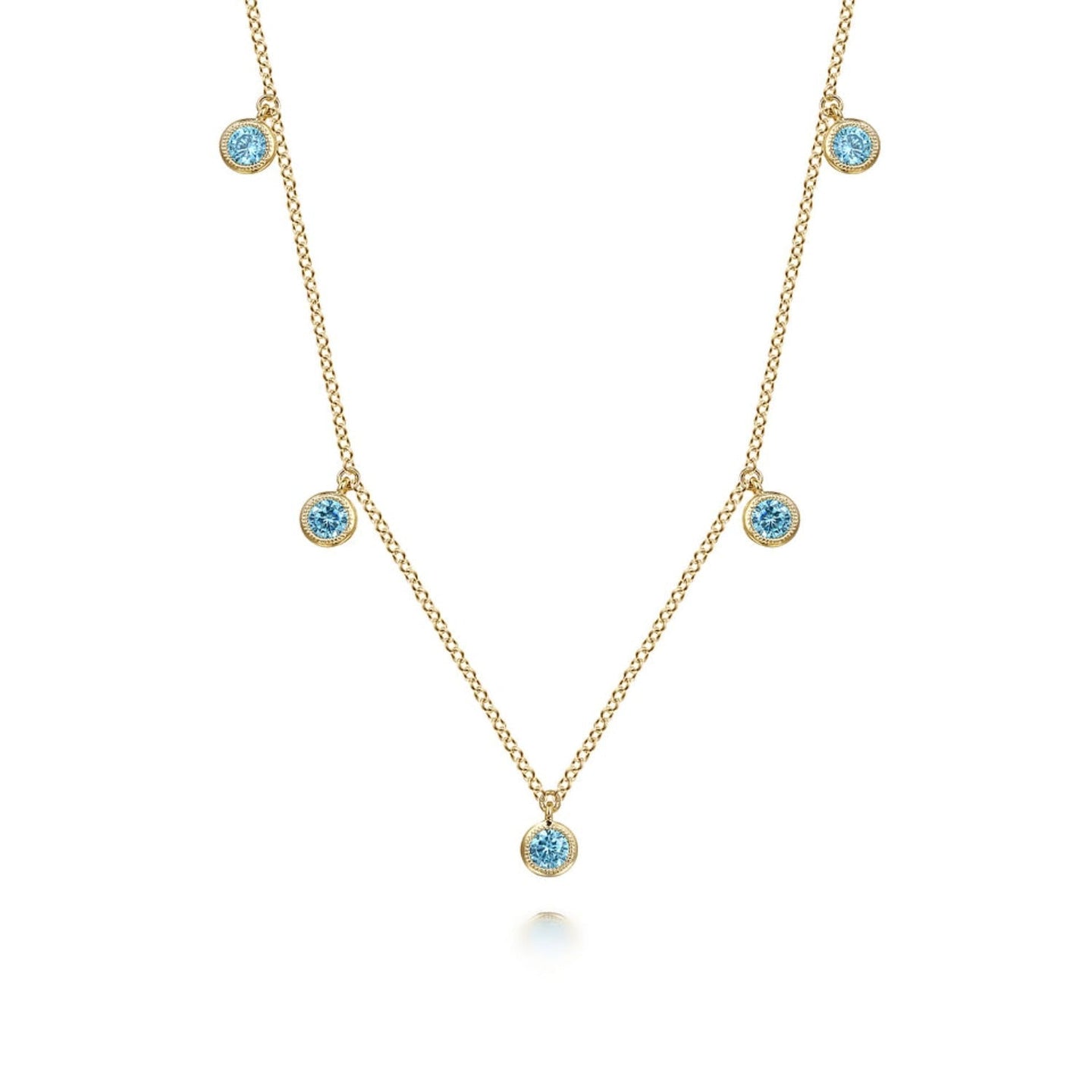 Gabriel & Co. Blue Topaz Station Necklace