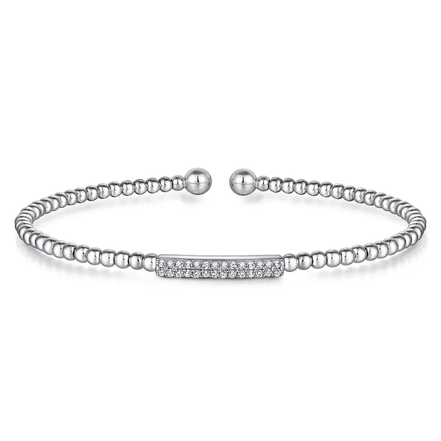 Gabriel & Co. Bujukan Mini Diamond Bar Bead Cuff Bracelet