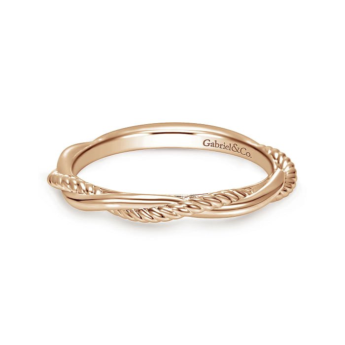Gabriel & Co. "Catalina" Rope Texture Twist Wedding Ring