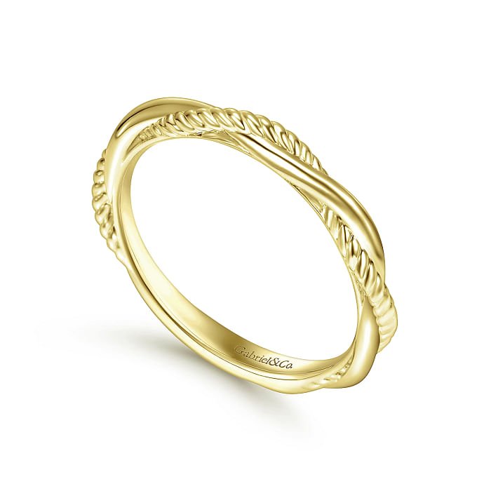 Gabriel & Co. "Catalina" Rope Texture Twist Wedding Ring