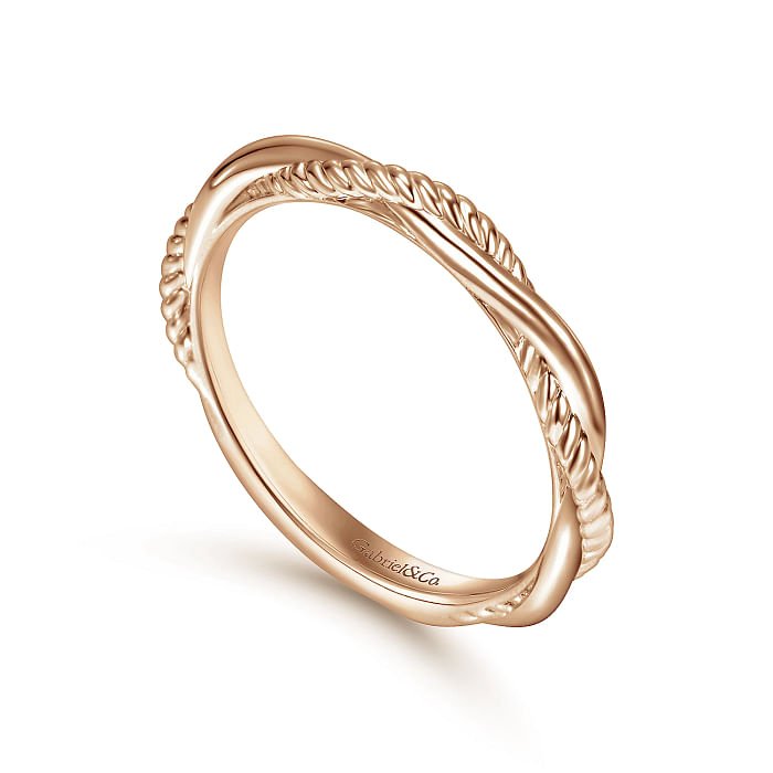 Gabriel & Co. "Catalina" Rope Texture Twist Wedding Ring