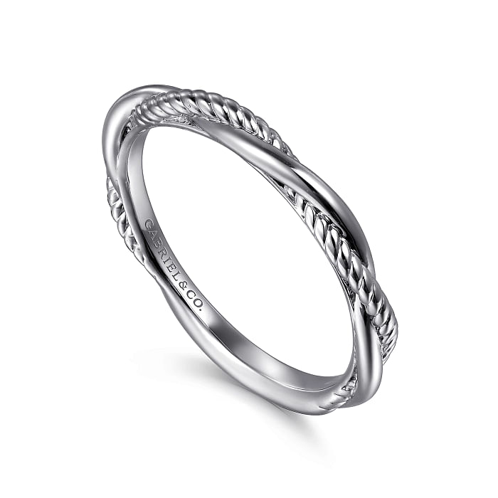Gabriel & Co. "Catalina" Rope Texture Twist Wedding Ring