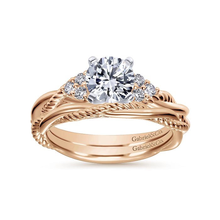 Gabriel & Co. "Catalina" Rope Texture Twist Wedding Ring