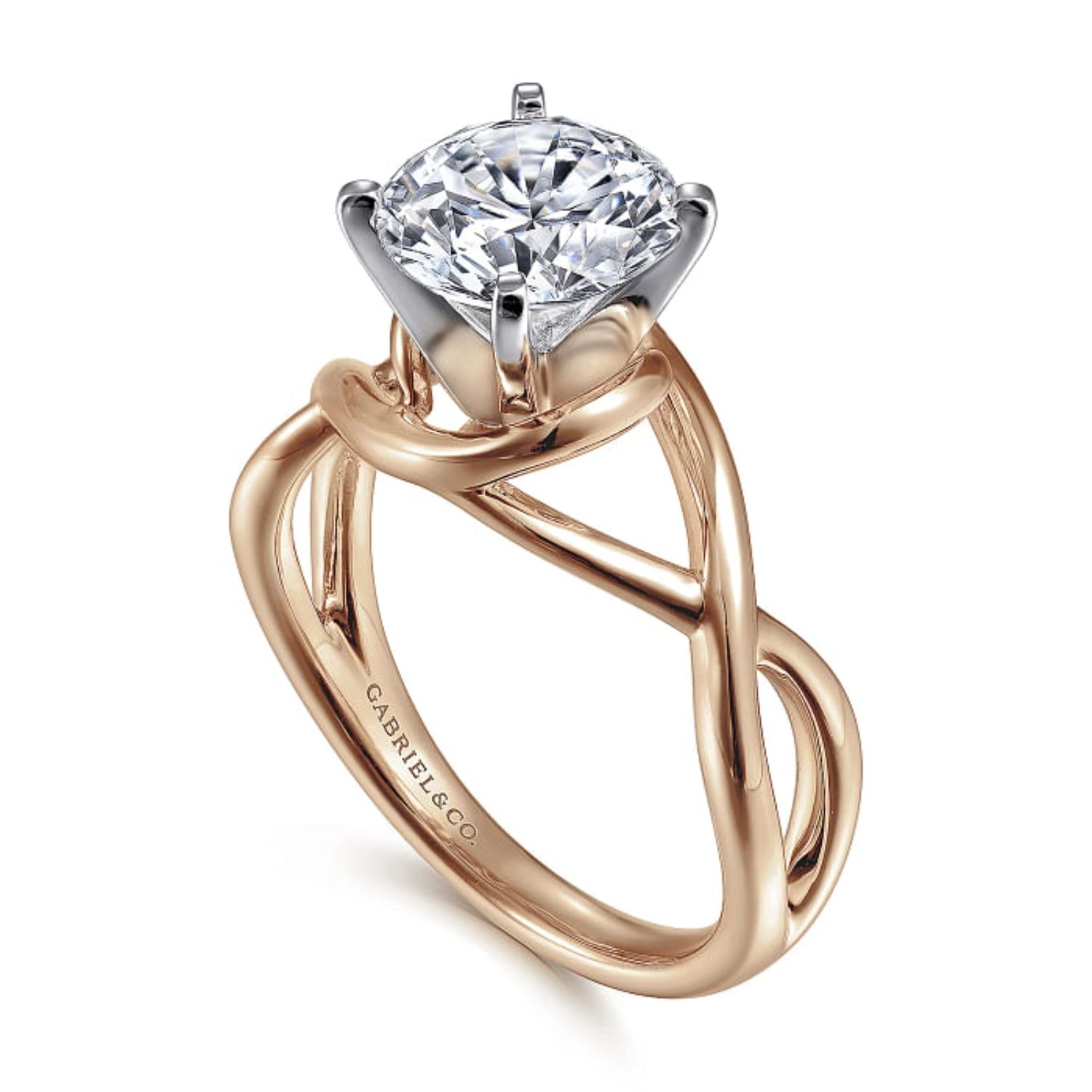 Gabriel & Co. "Celine" Bypass Twist Diamond Engagement Ring