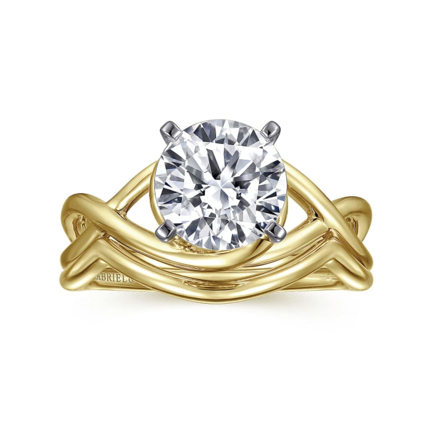 Gabriel & Co. "Celine" Bypass Twist Diamond Engagement Ring