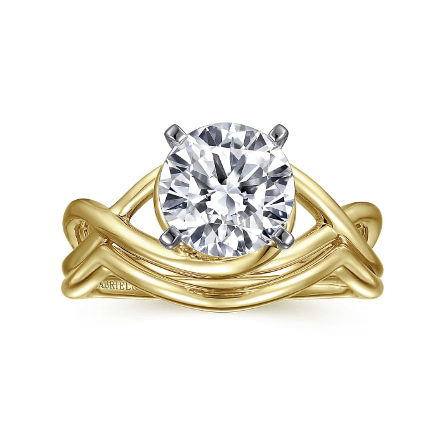 Gabriel & Co. "Celine" Bypass Twist Diamond Engagement Ring