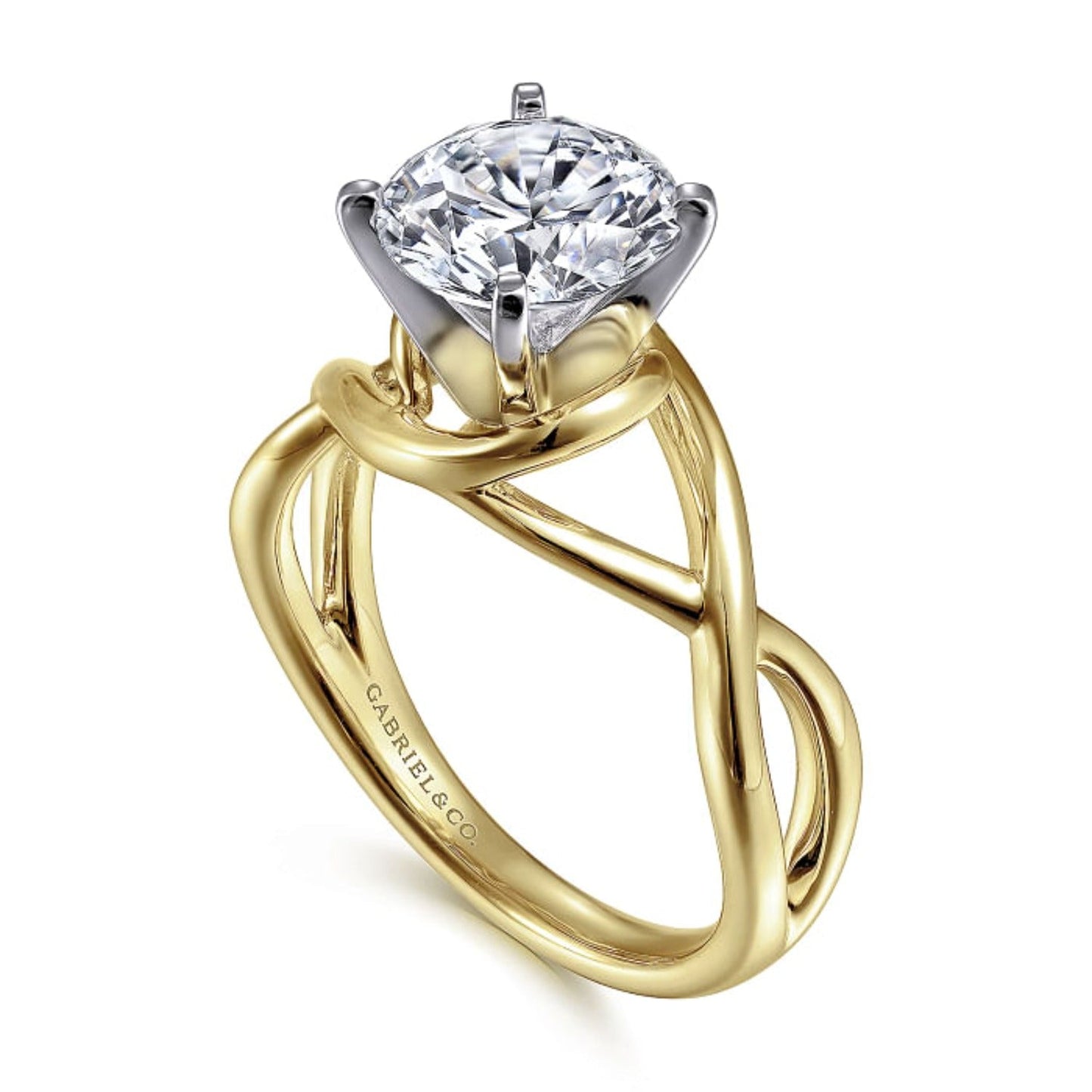 Gabriel & Co. "Celine" Bypass Twist Diamond Engagement Ring