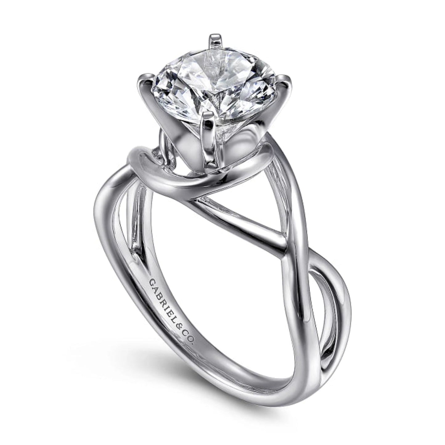 Gabriel & Co. "Celine" Bypass Twist Diamond Engagement Ring